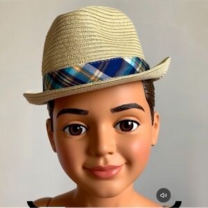 NWT Baby Boy Hat OLD NAVY Fashion Fedora Straw  Hat Short Brim Trilby Sun Hat